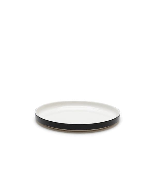 Serax Passepartout Teller niedrig schwarz-weiß glasiert von Vincent van Duysen D26cm