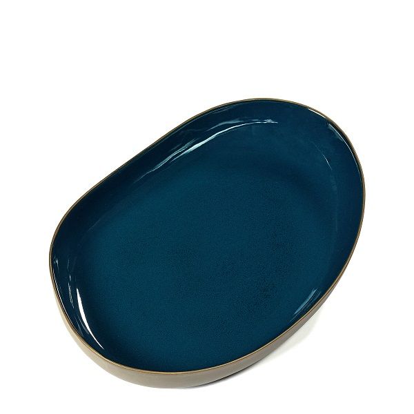 Serax Servierschüssel Schale RUR:AL von Anita Le Grelle L38xB26xH4,5cm blau