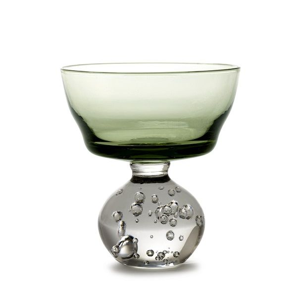 Serax Glas Trinkglas Eternal Snow auf Kugel-Fuß M grün H10cm