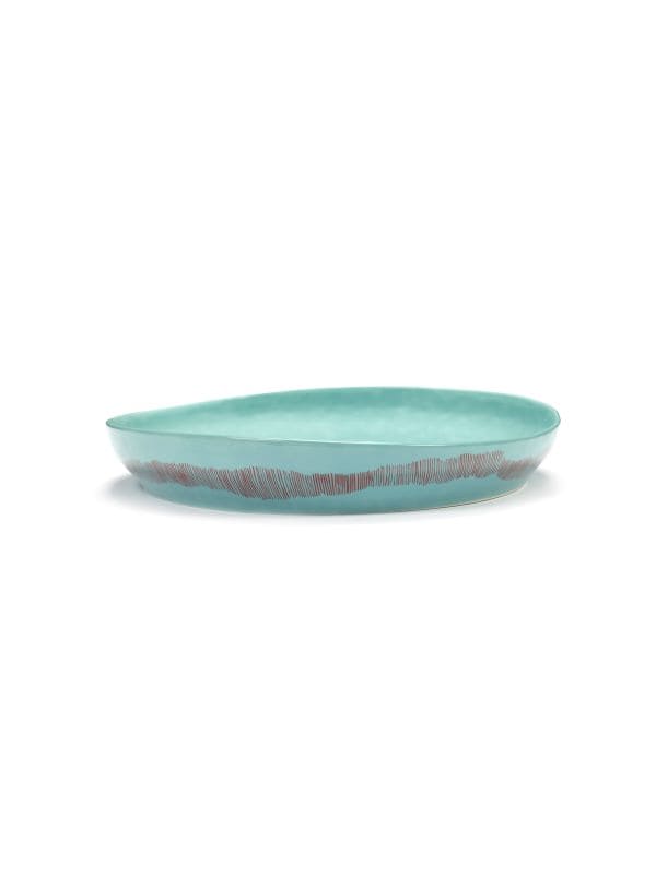 Ottolenghi Servierplatte L azure Swirl-Stripes rot FEAST for Serax D36cm