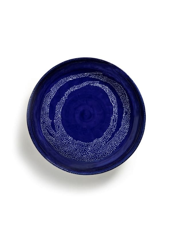 Ottolenghi Servierplatte L Lapis Swirl-Dots weiß FEAST for Serax D36