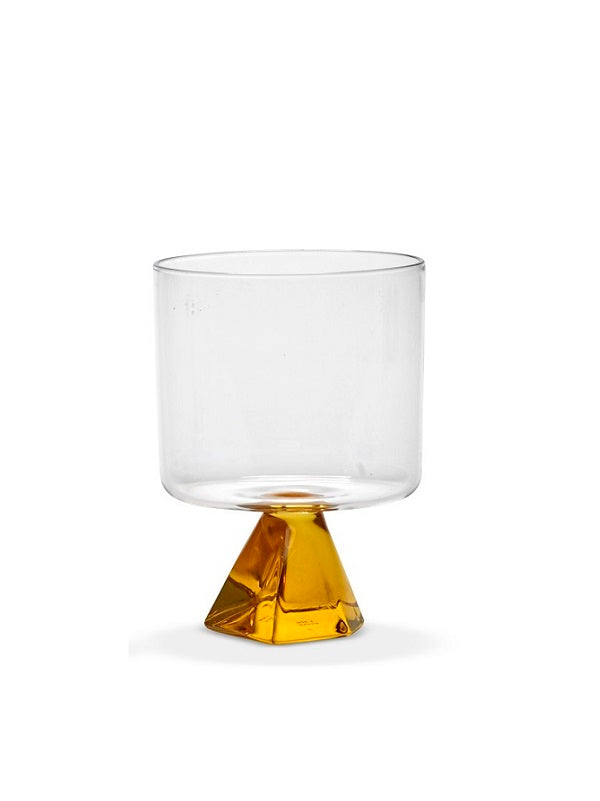 Serax Glas SILOS mit Ocker / gelbem Sockel von Plan C D8xH11,5cm