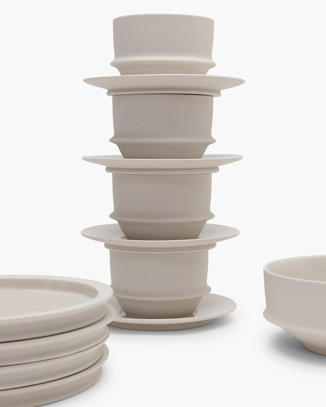 Serax Frühstücksset DUNE alabaster 16teilig Geschirr-Set von Kelly Wearstler