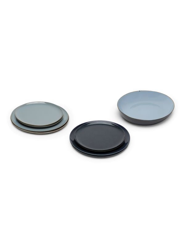 Serax Keramik-Set 9tlg. smokey blue/dark blue Geschirrset von Anita le Grelle