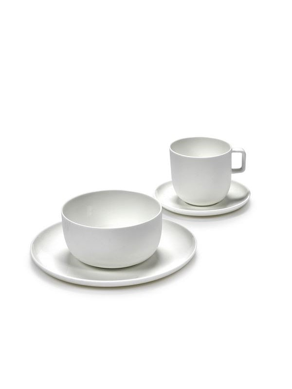 Serax BASE Frühstücksset 16 tlg. außen matt von Piet Boon Design Geschirrset weiß
