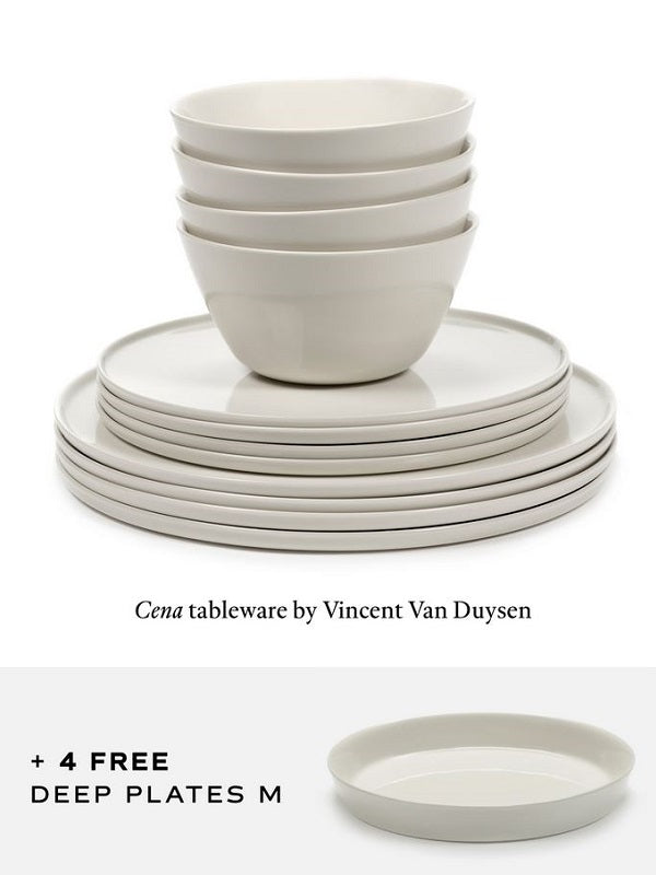 Serax CENA Set creme 12tlg. + 4 Teller gratis Geschirrset von Vincent van Duysen