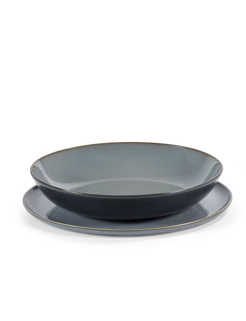 Serax Keramik Dinnerset smokey blue 8 tlg. Terres de Reves von Anita le Grelle