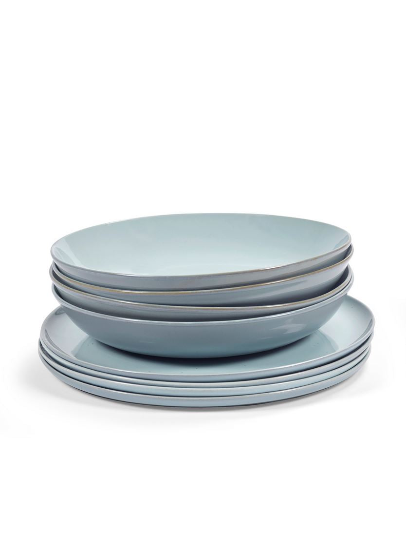 Serax Keramik Dinnerset hellblau 8 tlg. Terres de Reves von Anita le Grelle