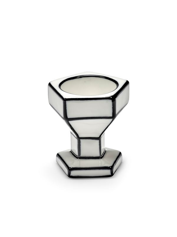 Serax Eierbecher CARTE BLANCHE weiß-schwarz von Annebet Philips H6,4cm