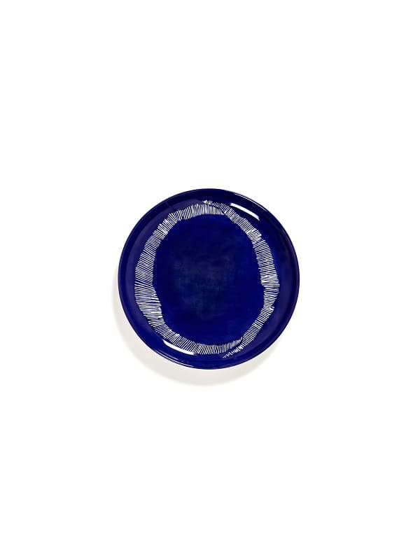 Ottolenghi Teller M Lapis Swirl-Stripes weiß FEAST for Serax D22,5xH2cm