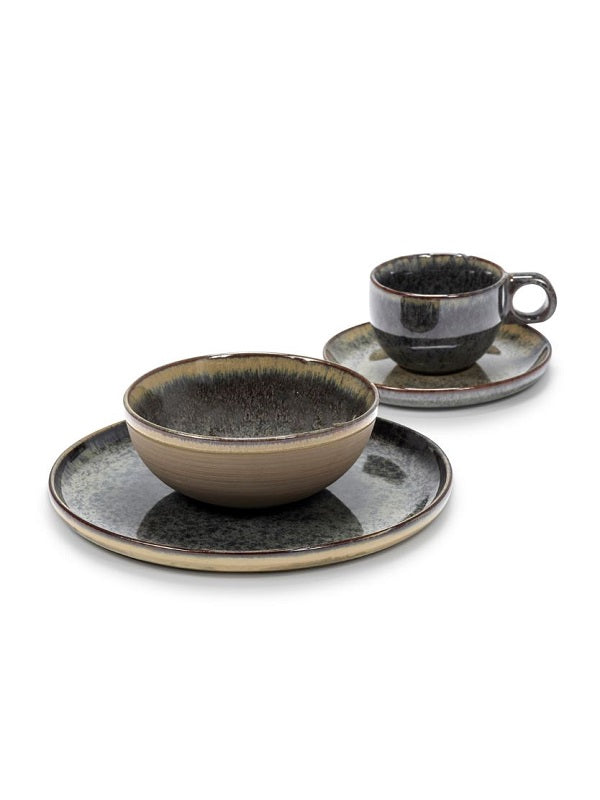 Serax Frühstücksset SURFACE indi gray 16 tlg. Geschirrset von Sergio Herman