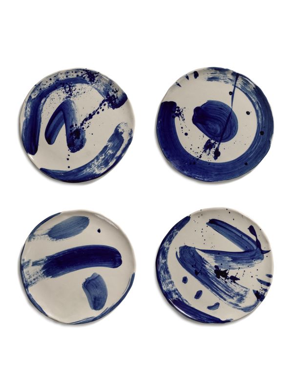 Serax Teller SOPHIA Frühstücksteller beige-blau 4er Set von Marie Michielssen