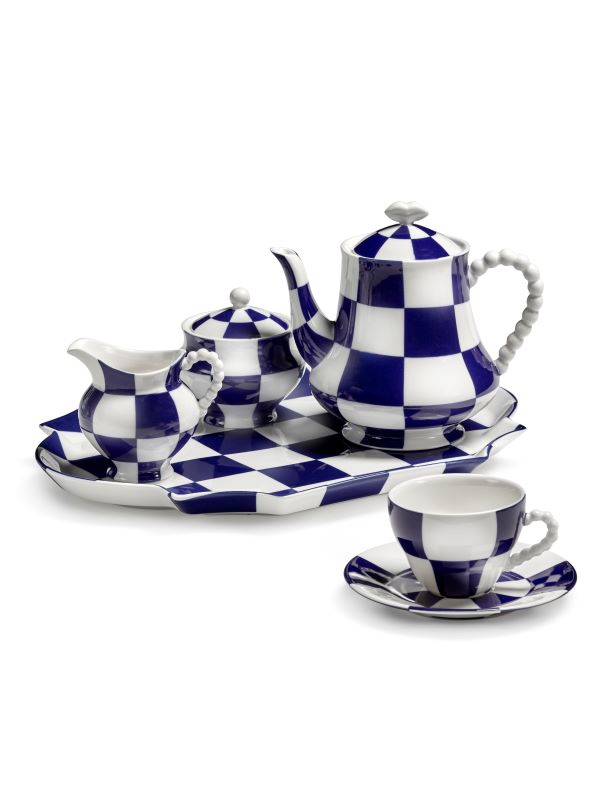 Serax Tee- Kaffeeservice blau-weiß FÊTE DES BÊTES Les Objets Mouleversants