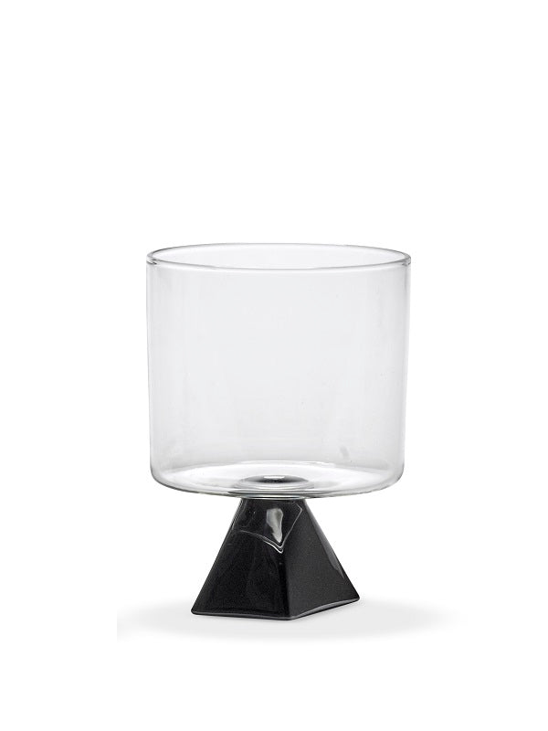 Serax Glas SILOS mit schwarzem Sockel designed by Plan C D8xH11,5cm