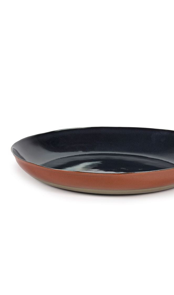Serax Servierschale Schale Rost/Dunkelblau Terres de Reves D35,5xH6cm