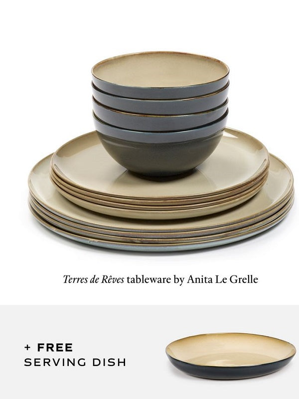 Serax Keramik Geschirrset misty grey 13 tlg. Terres de Reves von Anita le Grelle