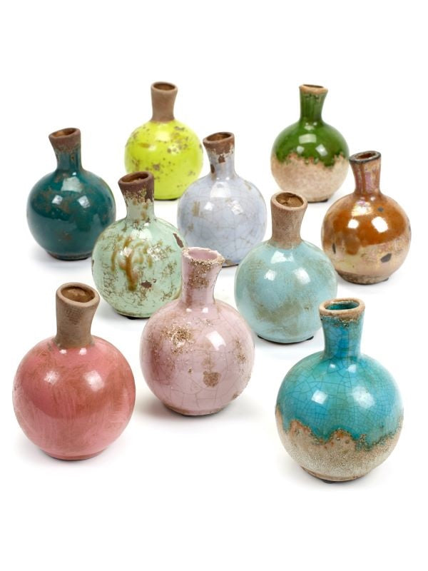 Serax kleine Vasen 10er Set Minivasen aus Keramik in Pastellfarben H12cm