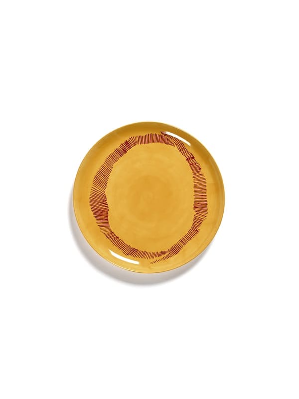 Ottolenghi Teller L gelb Swirl-Stripes rot FEAST for Serax D26,5xH2cm