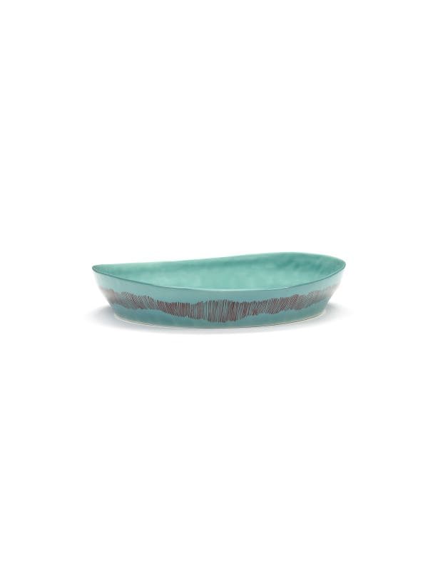 Ottolenghi Servierplatte S azure Swirl-Stripes rot FEAST for Serax D30cm