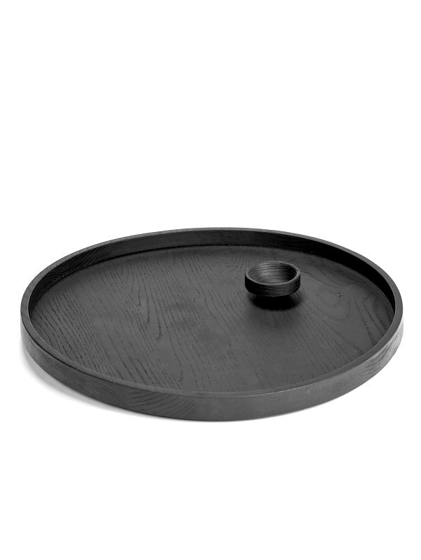 Serax Tablett Passepartout rund Vincent van Duysen Holz schwarz D35xH2,8cm