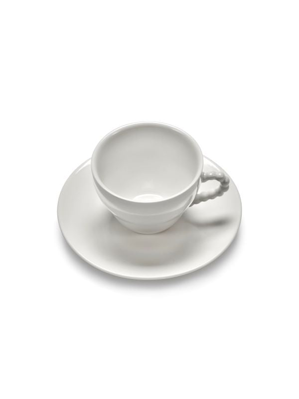 Serax Tasse mit Untertasse weiß WHITE PERLE FINE Les Objets Mouleversants H6,8cm