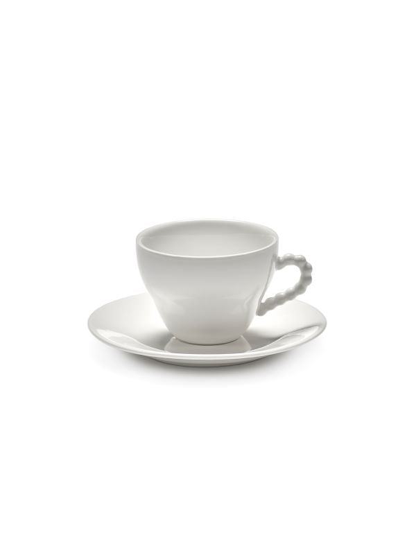 Serax Tasse mit Untertasse weiß WHITE PERLE FINE Les Objets Mouleversants H6,8cm