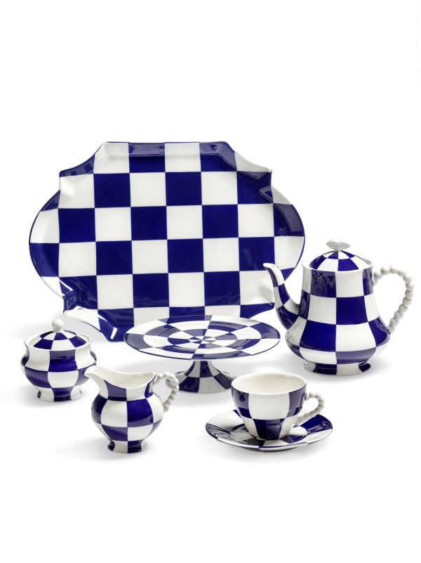 Serax Tee- Kaffeeservice blau-weiß FÊTE DES BÊTES Les Objets Mouleversants