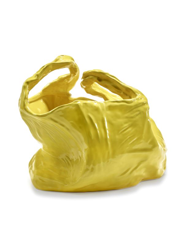 Serax Vase GALA L gelb aus Porzellan in Beutelform H35cm