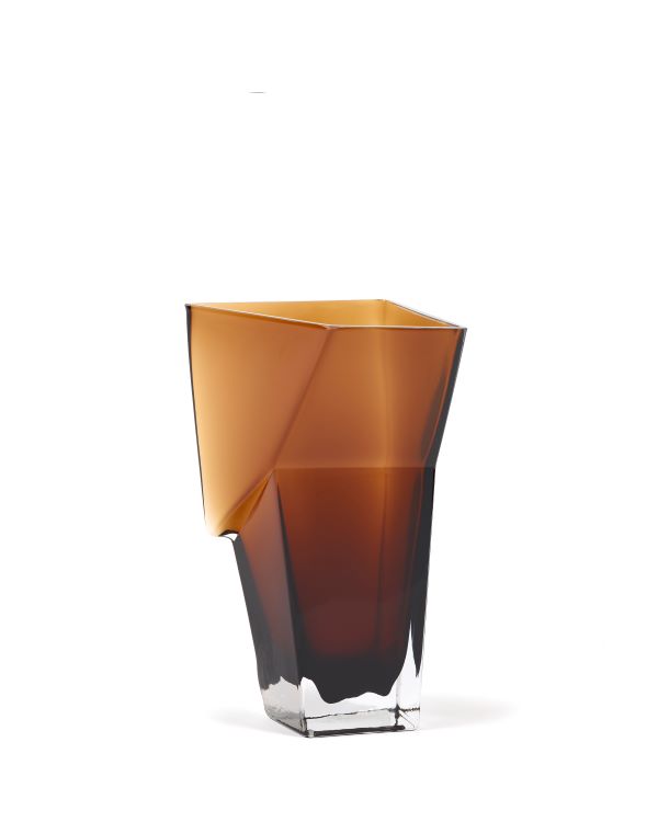 Serax Vase DUNK No 8 Glas braun H33,5cm von Bob Verhelst