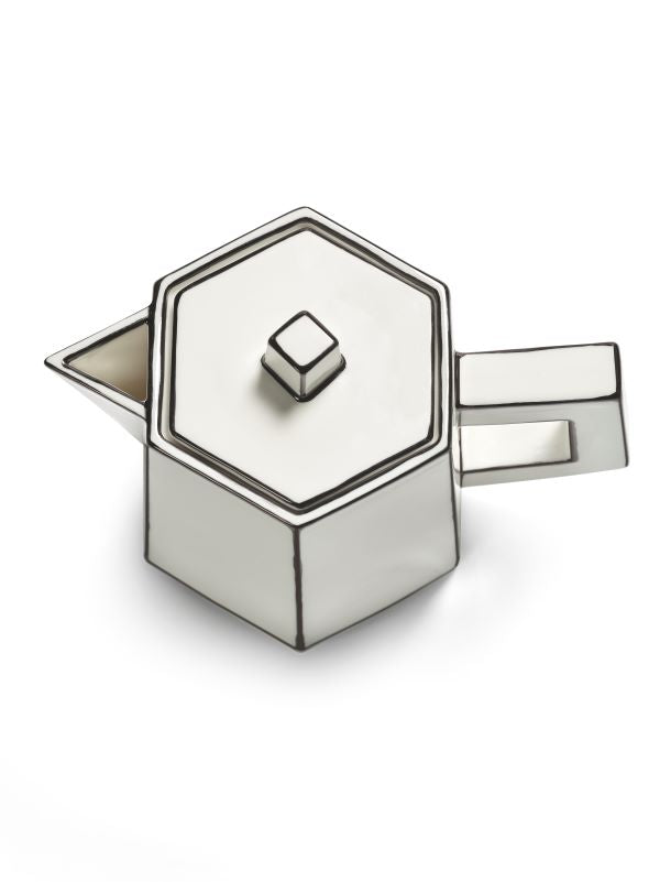 Serax Teekanne CARTE BLANCHE weiß-schwarz von Annebet Philips H15,5cm