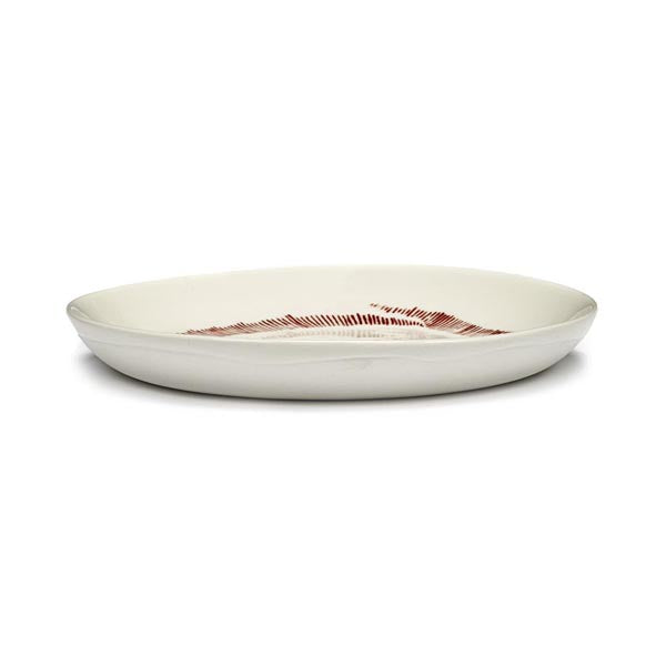 Ottolenghi Teller XS weiß Swirl-Stripes rot FEAST for Serax D16xH2cm