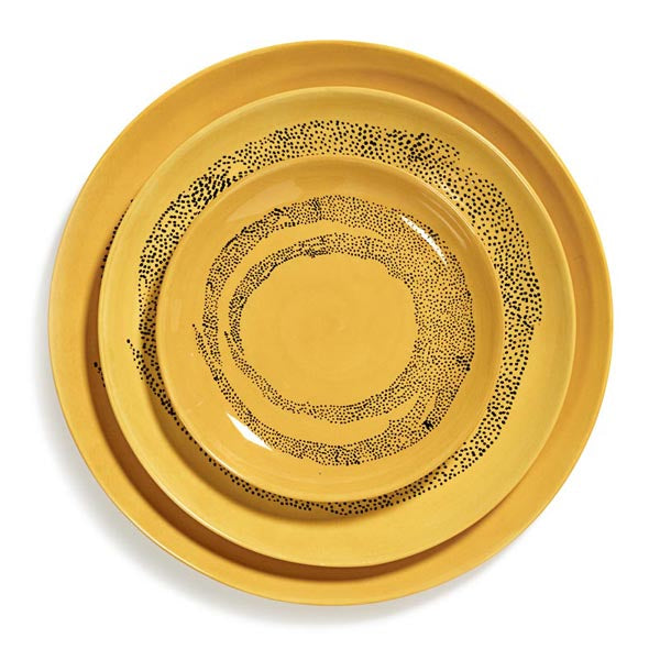 Ottolenghi Servierschüssel M gelb Swirl-Dots schwarz FEAST for Serax D