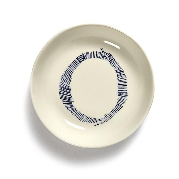 Ottolenghi Schale S weiß Swirl-Stripes blau FEAST for Serax D11,5xH2cm