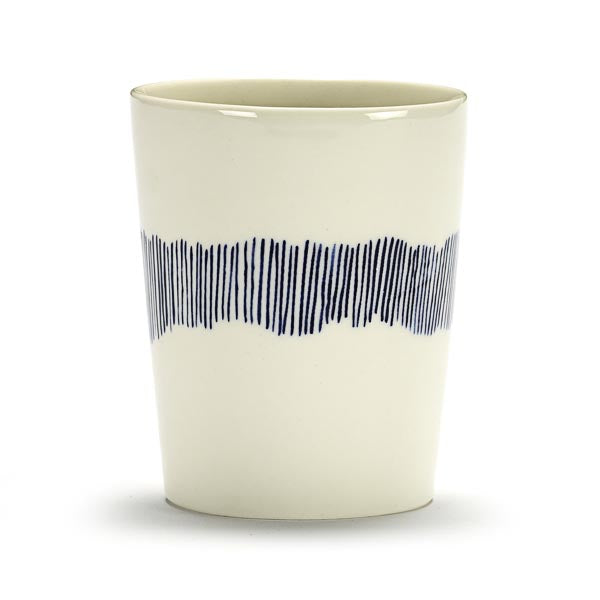 Ottolenghi FEAST Teetasse weiß Swirl-Stripes blau for Serax H10,5cm