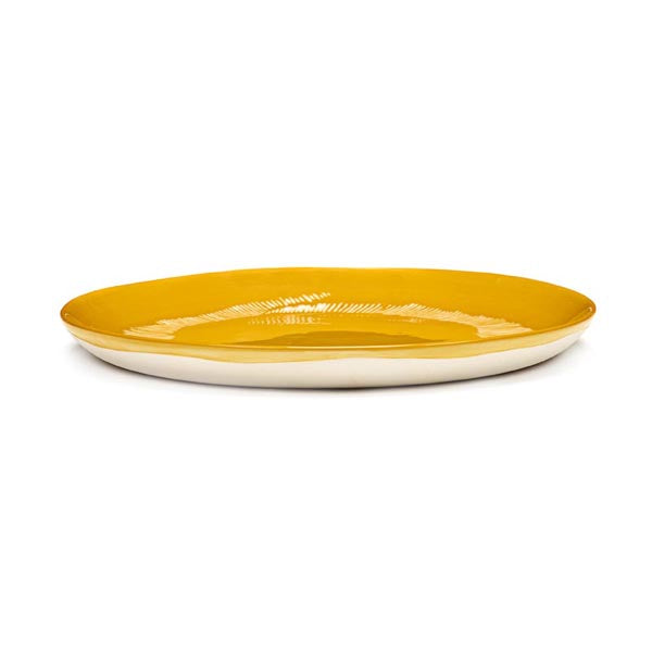 Ottolenghi Teller M gelb Swirl-Stripes weiß FEAST for Serax D22,5xH2cm