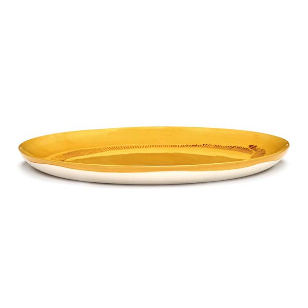 Ottolenghi Teller L gelb Swirl-Stripes rot FEAST for Serax D26,5xH2cm