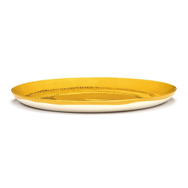 Ottolenghi Teller L gelb Swirl-Dots schwarz FEAST for Serax D26,5xH2cm