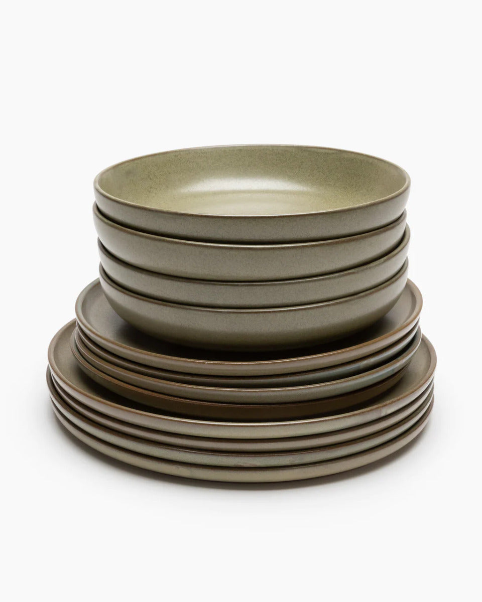 Serax Surface Dinner-Set camo green 12 tlg. Geschirrset designed by Sergio Herman