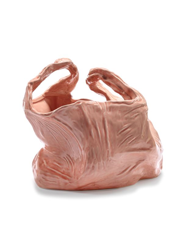 Serax Vase GALA L pink H35cm aus Porzellan in Beutelform Kseniya Kravtsova