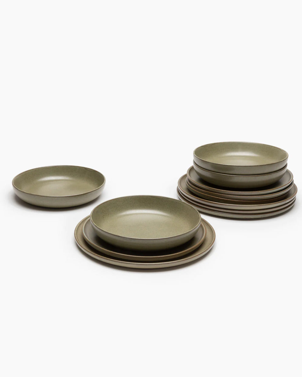 Serax Surface Dinner-Set camo green 12 tlg. Geschirrset designed by Sergio Herman