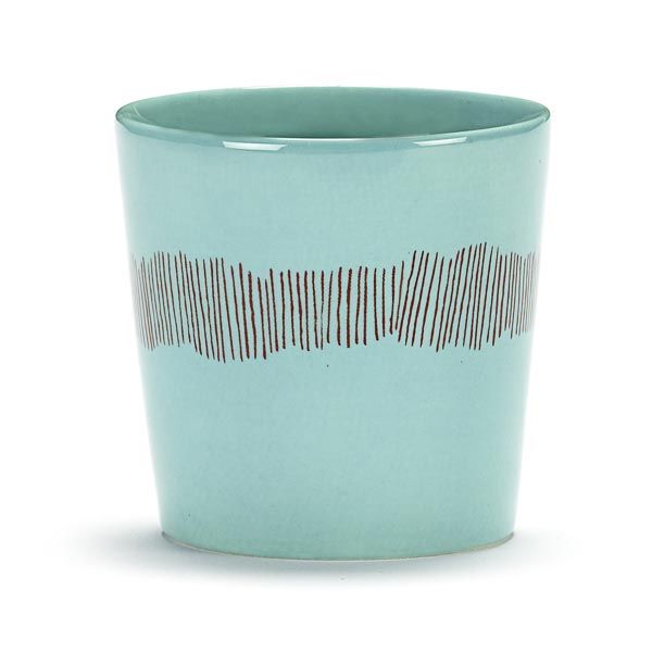 Ottolenghi Kaffeetasse azure Swirl-Stripes rot FEAST for Serax H7,5cm