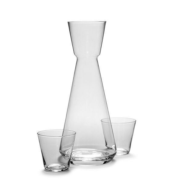Serax Karaffe NERO Glaskaraffe und 2 Gläser