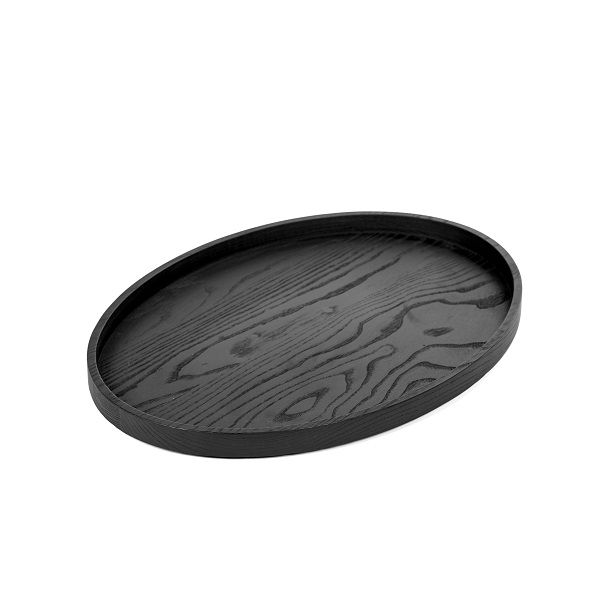 Serax Passe-Partout Servierbrett oval Vincent van Duysen Holz schwarz 43,6x31,6xH2,8cm